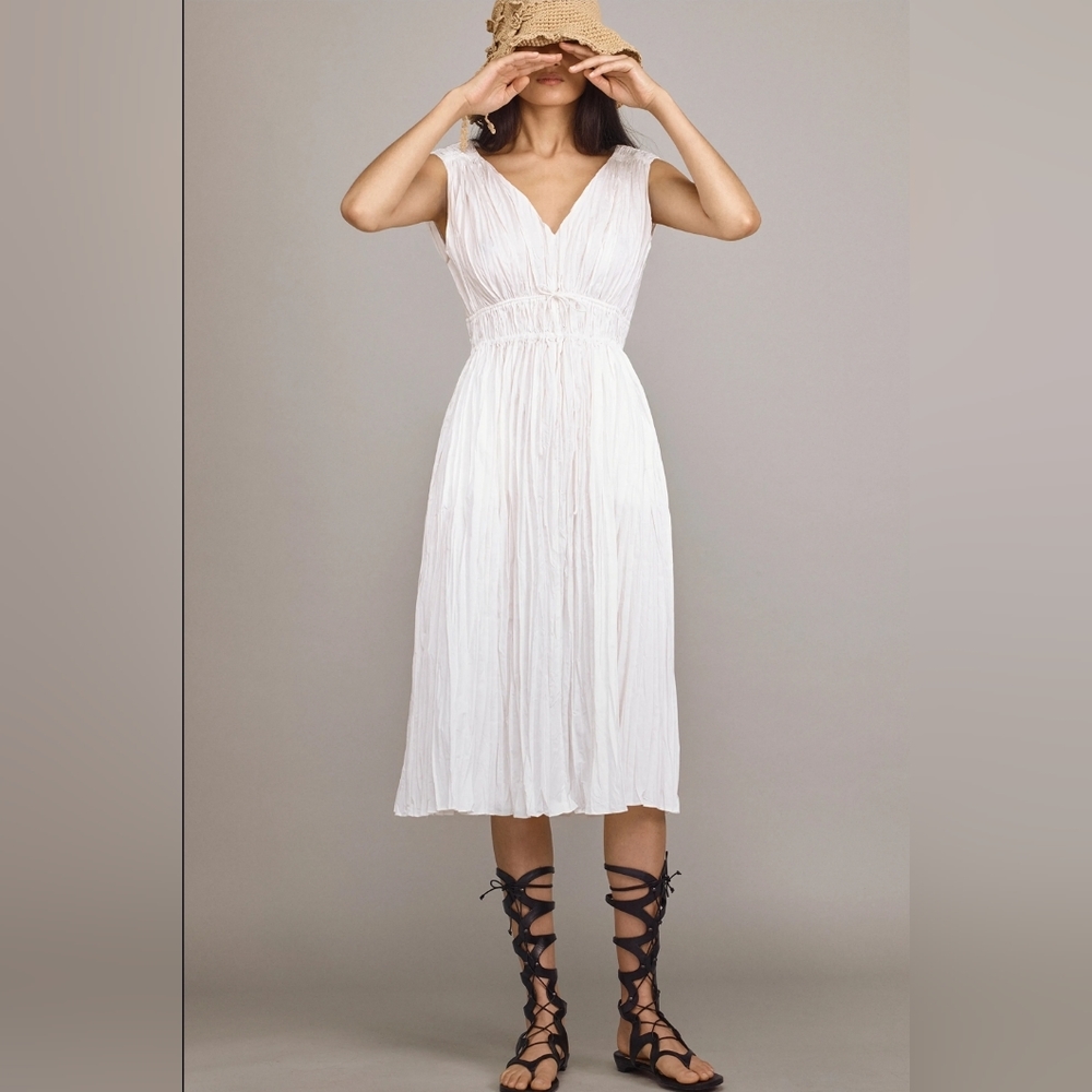 Rebecca Taylor White Sleeveless Calf Midi Dress Size 4